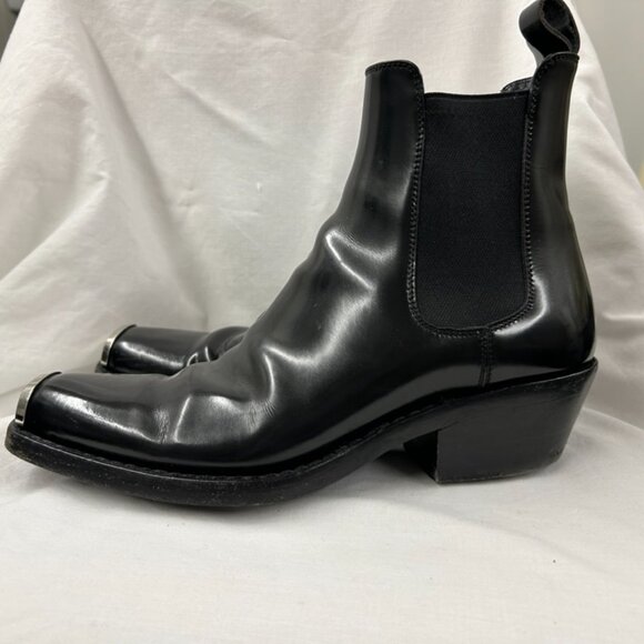 Calvin Klein 205W39NYC black Metal Toe Boots size 38.5 - Picture 8 of 10